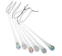 Gisela Graham Christmas Set 6 x Iridescent Christmas Glass Raindrop baubles