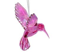 Gisela Graham Iridescent Pink Acrylic Hummingbird Hanging Christmas Decoration (QTY 3)