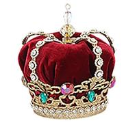 Gisela Graham Jewelled Metal Crown/Red Velvet Tree Topper