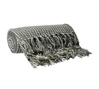 Gisela Graham Khaki Woven Cotton Throw Blanket, 20801