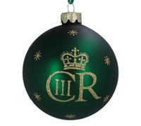 Gisela Graham King Charles III Christmas Bauble, Green, 8cm