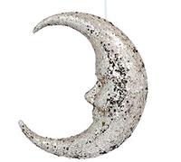 Gisela Graham Large Christmas Decoration 24cm - Gold Glitter Moon