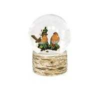 Gisela Graham Large Robins on Perch Winter Scene Christmas Snow Globe