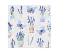 Gisela Graham Lavender and Butterfly Paper Napkins, Pack 20, 16cm