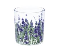 Gisela Graham Lavender Fields Glass Tea Light Holder