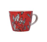 Gisela Graham Leaf Patterened Stoneware Mug, 300ml (Red)
