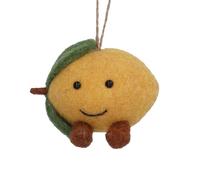 Gisela Graham Lemon Easter Decoration, Green, 10cm, Fruit and Veg Design