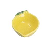 Gisela Graham Lemon Shaped Stoneware Bowl, Snacks, Dips, 12cm, 110ml
