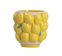 Gisela Graham Lemons Stoneware Plant Pot Cover, 8cm, Glazed