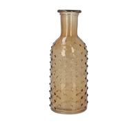 Gisela Graham Light Amber Dimple Glass Bottle Vase 19cm