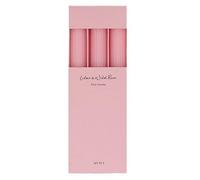 Gisela Graham Lilac and Wild Rose Scented Pillar Candles, Pink, Ribbed, Set of 3