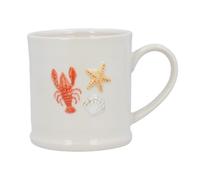 Gisela Graham Lobster & Starfish Embossed Stoneware Mug