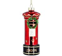 Gisela Graham London Glass Post Box Hanging Decoration