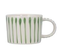 Gisela Graham London Green Striped Stoneware Mug, 300ml, Glazed Finish