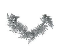 Gisela Graham London Silver Frosted Fern Garland, 194cm Artificial Christmas Decoration, Flocked Design, Indoor Festive Decor