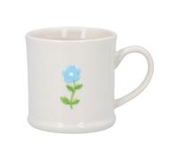 Gisela Graham London Stoneware Embossed Mini Mug with Blue Flower, White, 7cm, 200ml