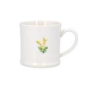 Gisela Graham London Stoneware Mini Mug with Yellow Mimosa Design, 7cm, 200ml