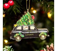 Gisela Graham London Taxi Wooden Tree Decoration