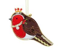 Gisela Graham Luxury Robin Fabric Christmas Tree Decoration