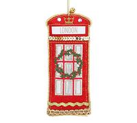 Gisela Graham Luxury Telephone Box Fabric Christmas Tree Decoration