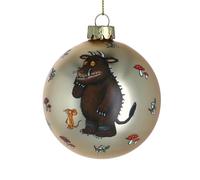 Gisela Graham Matt Gold Glass Bauble, Gruffalo & Mouse Design, 8cm