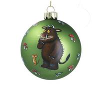 Gisela Graham Matt Green Glass Bauble, Gruffalo & Mouse Design, 8cm