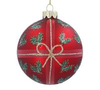 Gisela Graham Matt Red Glass Bauble, Bow Design, 8cm