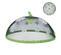 Gisela Graham Mesh Food Cover, White Daisy Design, Dome, 35cm