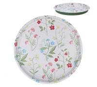 Gisela Graham Metal Serving Tray, Spring Meadow Flowers, 33cm