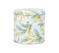 Gisela Graham Metal Storage Tin, Yellow Mimosa Floral Design, 10cm