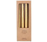 Gisela Graham Metallic Gold Tapered Dinner Candles (Box of 4)