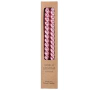 Gisela Graham Metallic Pink Twist Taper Candles (Box of 2)