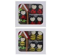 Gisela Graham Mini Bumble Bee and Ladybird Easter Decorations, Felt, Set of 10