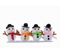 Gisela Graham Mini Chenille Snowmen christmas decorations, Box of 4