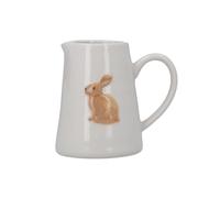 Gisela Graham Mini Serving Jug, Embossed Easter Bunny Design, White Stoneware, 100ml