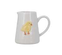 Gisela Graham Mini Serving Jug, Embossed Easter Chick Design, White Stoneware, 100ml