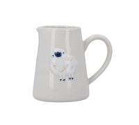 Gisela Graham Mini Serving Jug, Embossed Lamb Design, White Stoneware, 100ml