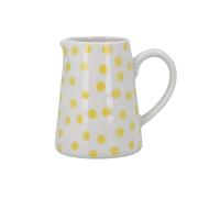 Gisela Graham Mini Serving Jug, Yellow Dots, 100ml, Glazed Stoneware, White