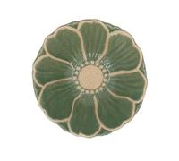 Gisela Graham London Mini Stoneware Bowl, Green, Flower Design