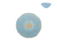 Gisela Graham Mini Stoneware Bowl, Light Blue, Flower Design