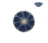 Gisela Graham Mini Stoneware Bowl, Navy Blue, Flower Design