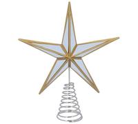Gisela Graham Mirrored Star Christmas Tree Topper, 30cm (Gold)
