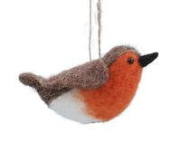 Gisela Graham Mixed Wool Robin hanging decoration