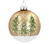 Gisela Graham Mottled Gold Bauble with Glitter Trees