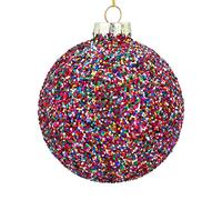 Gisela Graham Multicoloured Glitter Christmas Tree Bauble