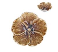 Gisela Graham Natural Anemone Shaped Trinket Dish, 12cm, Reactive Glaze