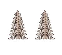 Gisela Graham Natural Wooden Christmas Trees Set 2, Large Trees
