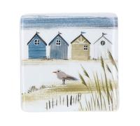 Gisela Graham Nautical Bone China Coaster - Beach Huts