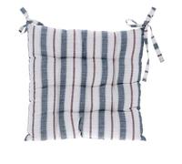 Gisela Graham Nautical Striped Seat Pad Cushion with Ties, 32437
