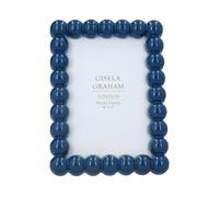 Gisela Graham Navy Blue Bobble Photo Frame, Wood, 4x6 Inch